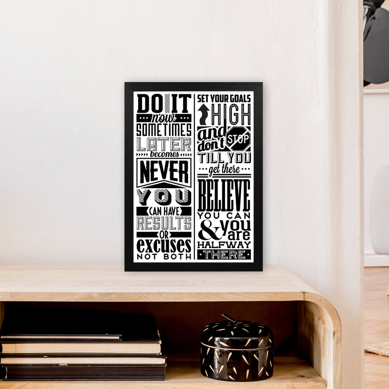 Do It Now Vintage  Art Print by Pixy Paper A3 White Frame