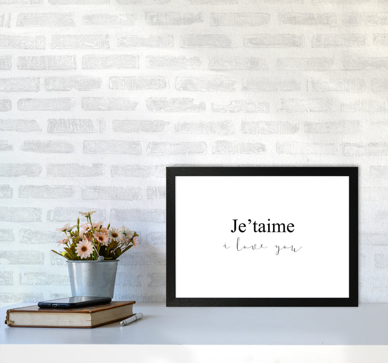 Je'Taime  Art Print by Pixy Paper A3 White Frame