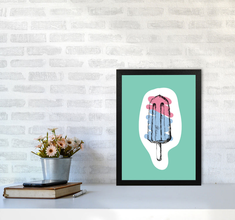 Kitchen Pop Ice Lolly Mint Art Print by Pixy Paper A3 White Frame