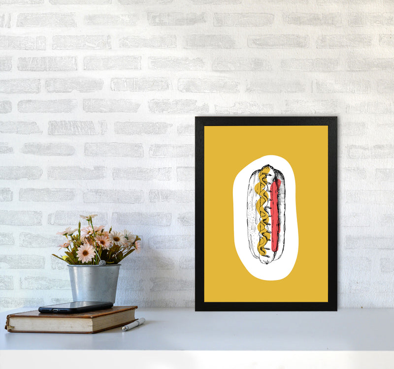 Kitchen Pop Hot Dog Mustard Art Print by Pixy Paper A3 White Frame