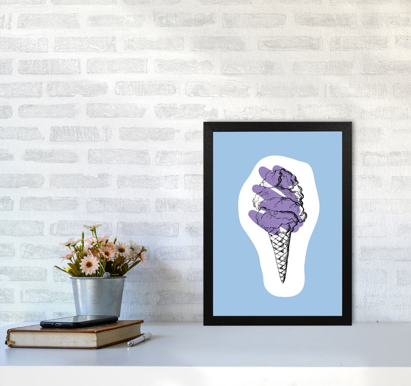 Kitchen Pop Ice Cream Blue Art Print by Pixy Paper A3 White Frame