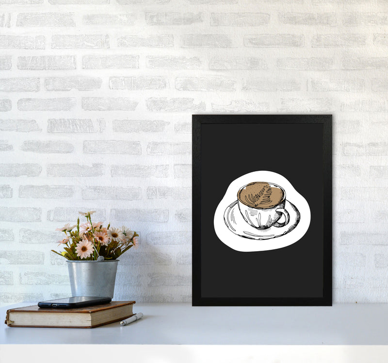 Kitchen Pop Coffee Off Black Art Print by Pixy Paper A3 White Frame