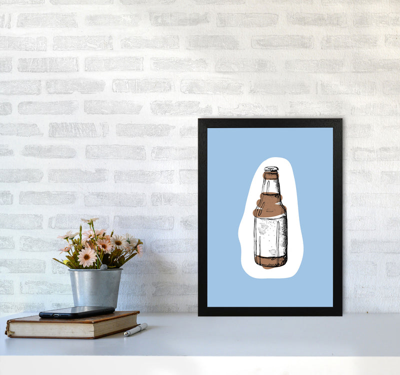 Kitchen Pop Beer Blue Art Print by Pixy Paper A3 White Frame