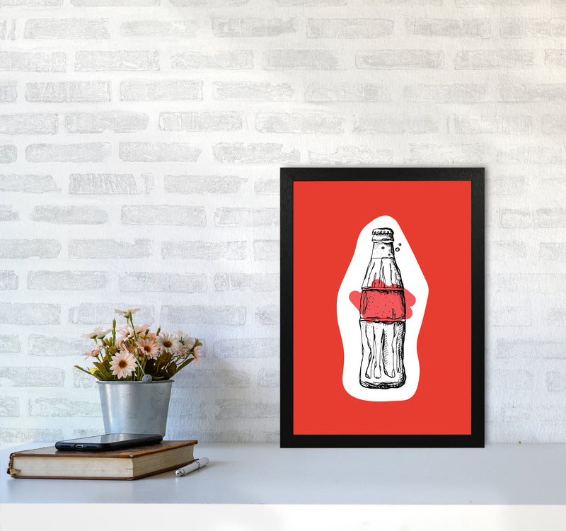 Kitchen Pop Cola Red Art Print by Pixy Paper A3 White Frame