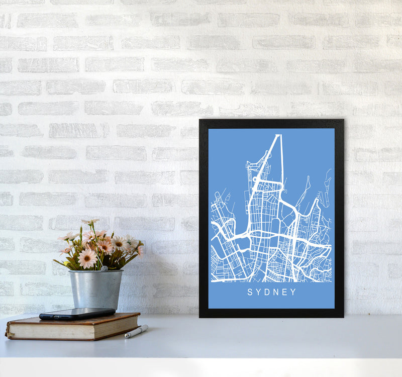 Sydney Map Blueprint Art Print by Pixy Paper A3 White Frame