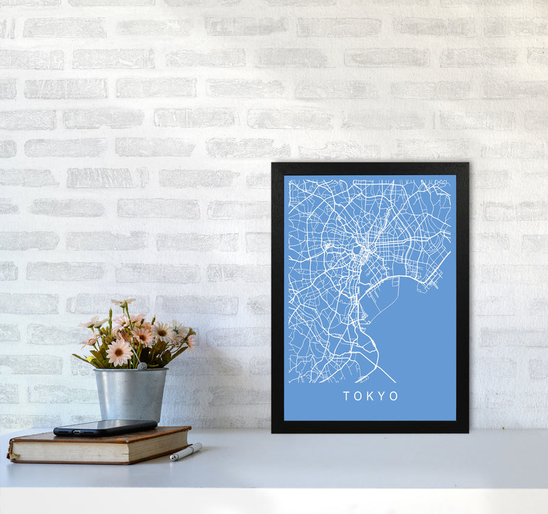 Tokyo Map Blueprint Art Print by Pixy Paper A3 White Frame