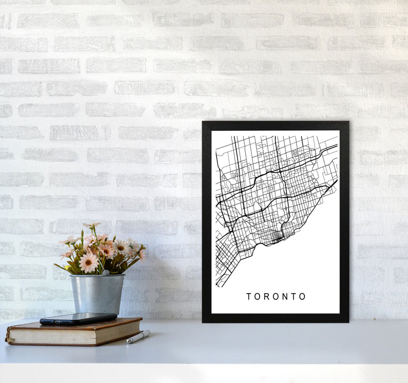 Toronto Map Art Print by Pixy Paper A3 White Frame