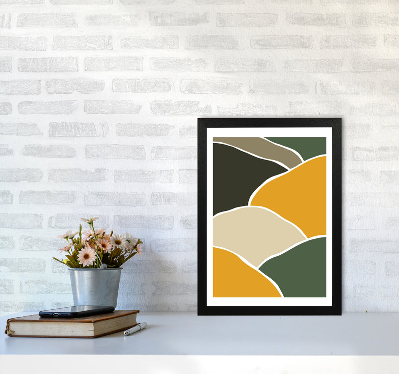 Wild Collection Hills Abstract Art Print by Pixy Paper A3 White Frame