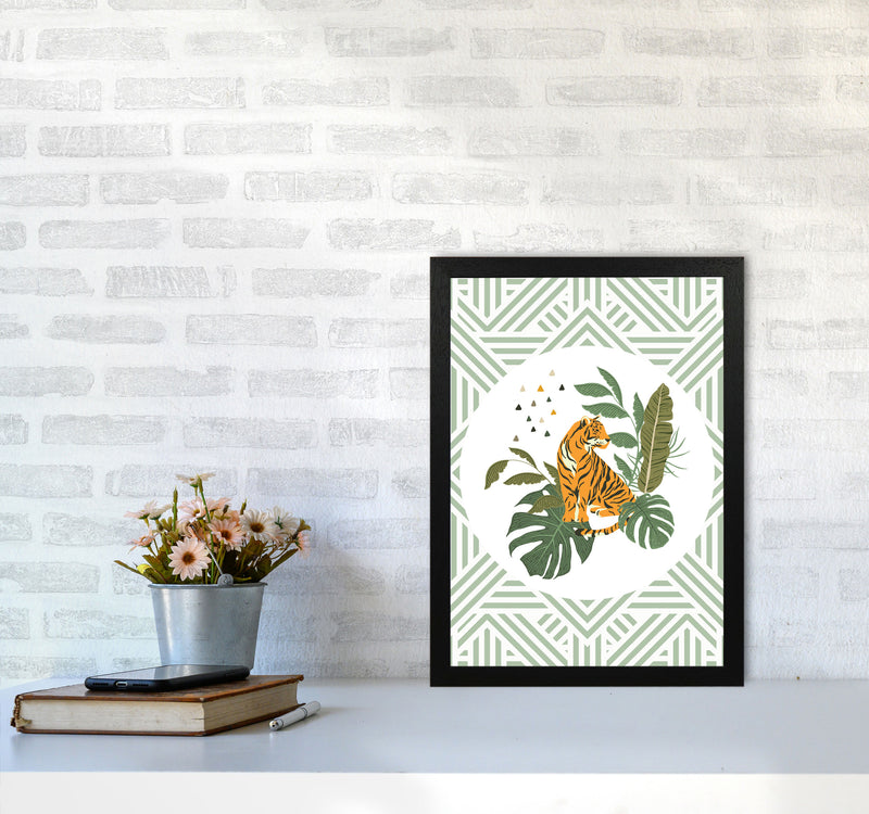 Wild Collection Aztec Tiger Art Print by Pixy Paper A3 White Frame