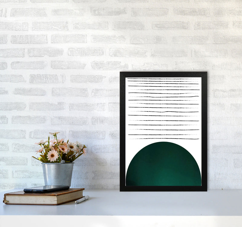Sun lines emerald Art Print by Pixy Paper A3 White Frame
