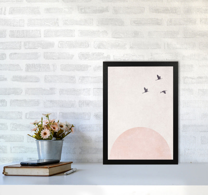 Rising sun pink cotton Art Print by Pixy Paper A3 White Frame