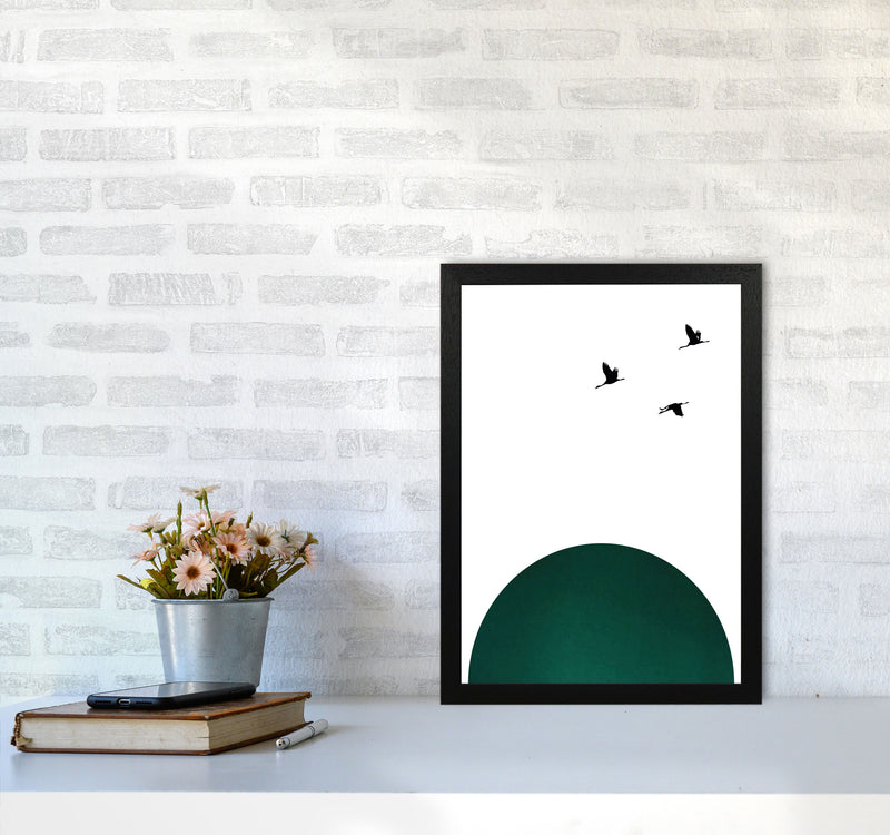 Rising sun emerald Art Print by Pixy Paper A3 White Frame