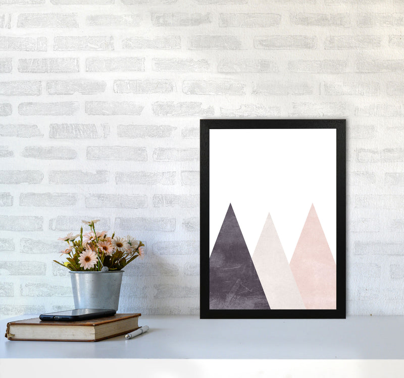 Mountains pink cotton Art Print by Pixy Paper A3 White Frame