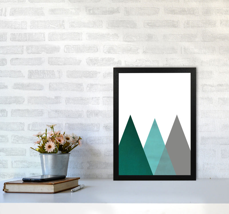 Mountains emerald Art Print by Pixy Paper A3 White Frame