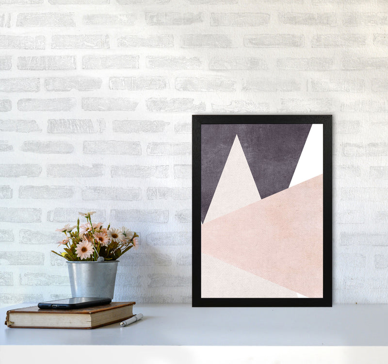 Large triangles pink cotton Art Print by Pixy Paper A3 White Frame