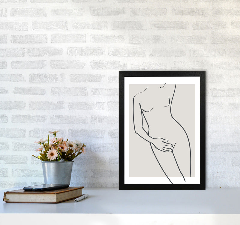 Inspired Stone Woman Line Art Black Art Print by Pixy Paper A3 White Frame