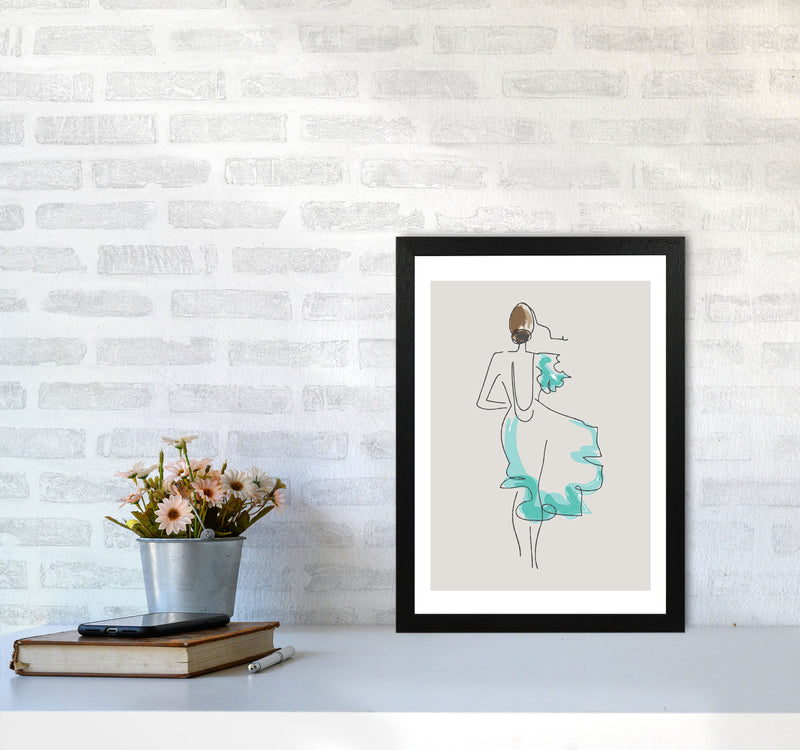 Inspired Stone Woman in Dress Line Art Art Print by Pixy Paper A3 White Frame
