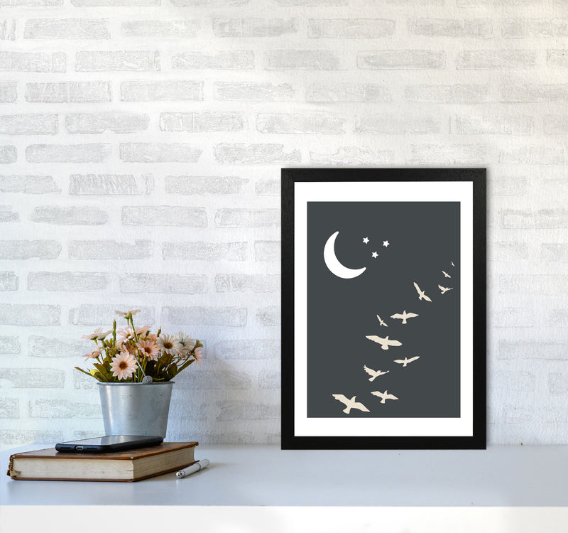 Inspired Off Black Night Sky Art Print by Pixy Paper A3 White Frame