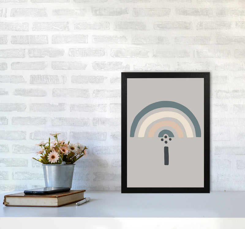 Inspired Natural Rainbow Stone Art Print by Pixy Paper A3 White Frame