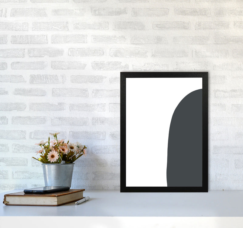 Inspired Off Black Half Stone Right Art Print by Pixy Paper A3 White Frame
