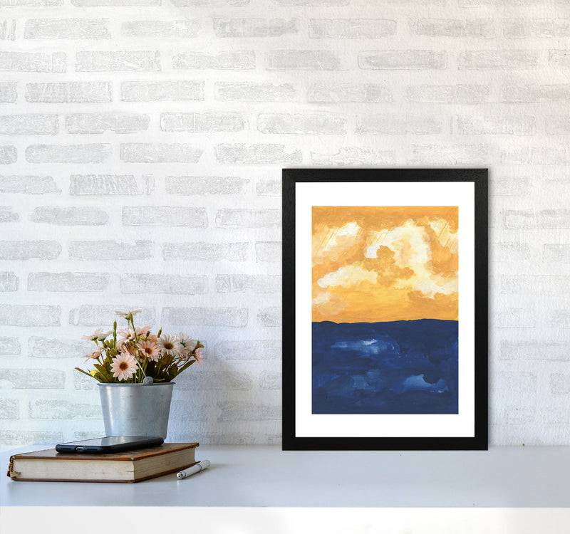 Horizon Abstract Sea  Art Print by Pixy Paper A3 White Frame