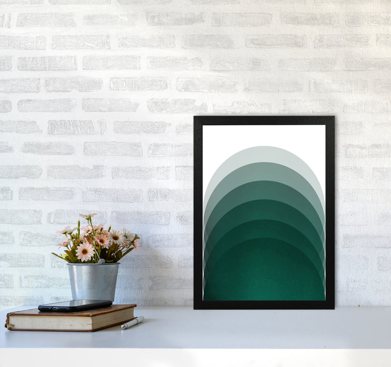 Gradient Sun rising emerald Art Print by Pixy Paper A3 White Frame