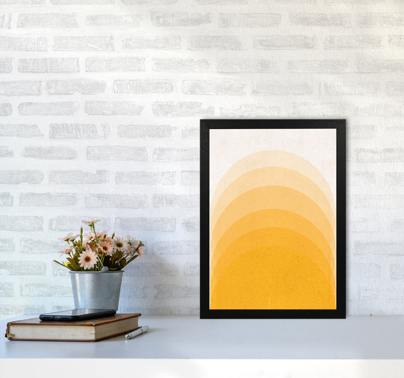 Gradient Sun rising mustard Art Print by Pixy Paper A3 White Frame