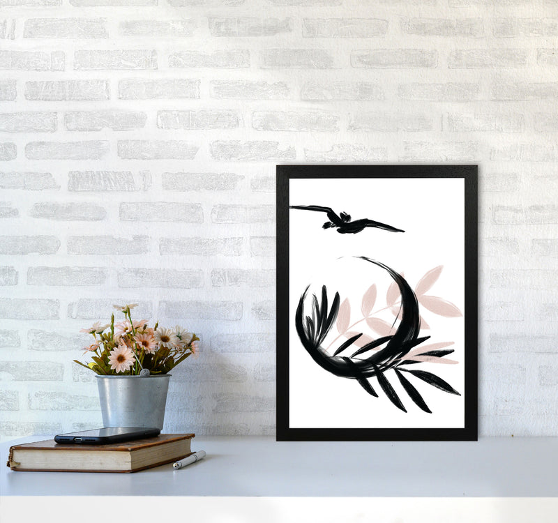 Delicate Floral Moon 08 Art Print by Pixy Paper A3 White Frame