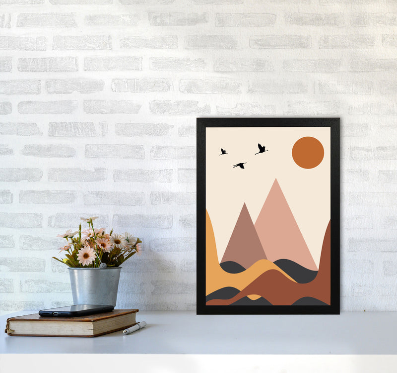 Autumn Mountains abstract Art Print by Pixy Paper A3 White Frame
