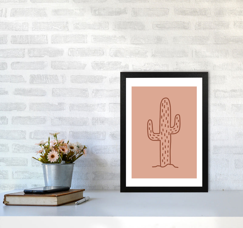 Autumn Warm Cactus abstract Art Print by Pixy Paper A3 White Frame