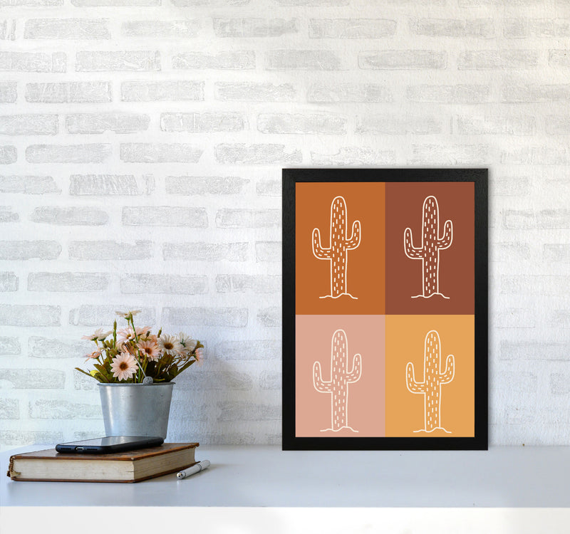 Autumn Cactus Mix abstract Art Print by Pixy Paper A3 White Frame