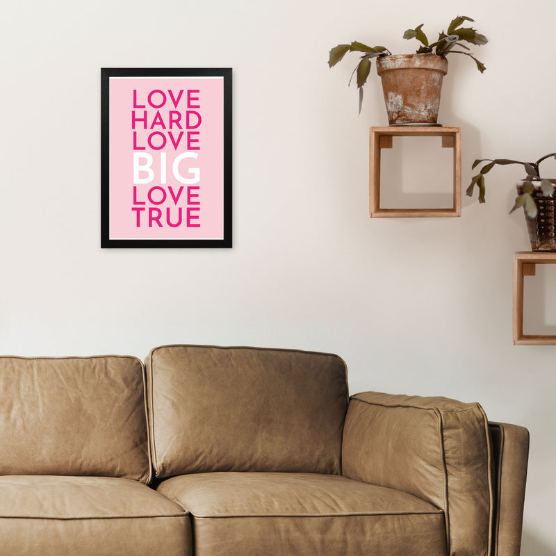 Love Hard Art Print by Pixy Paper A3 White Frame