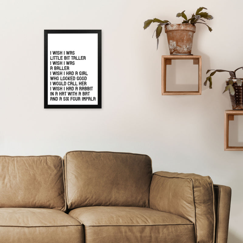 I Wish I Was A Baller Art Print by Pixy Paper A3 White Frame
