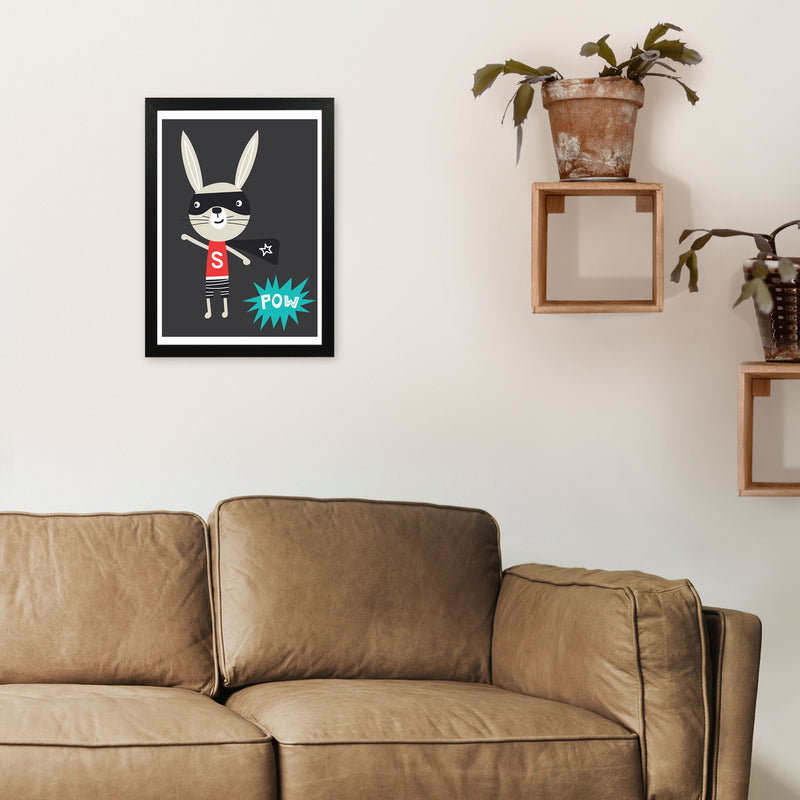 Superhero bunny Art Print by Pixy Paper A3 White Frame