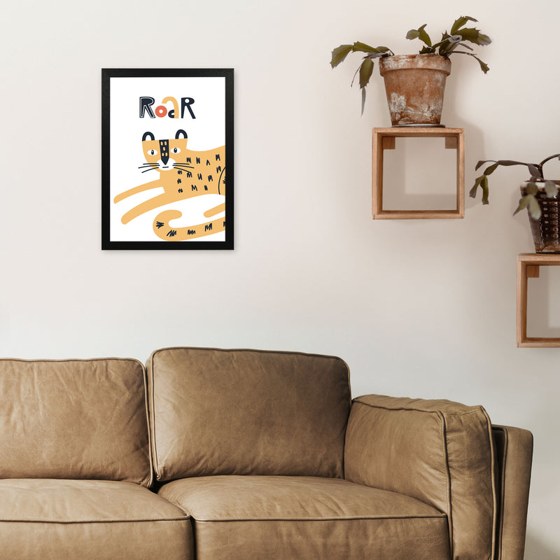 Roar leopard Art Print by Pixy Paper A3 White Frame
