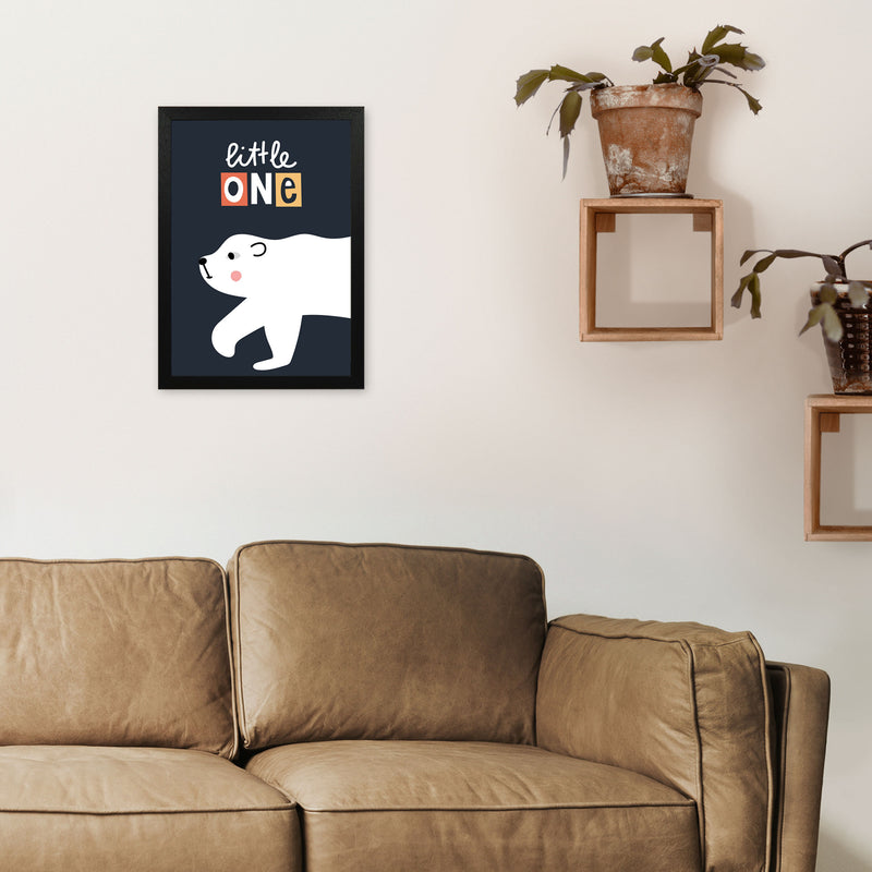 Little one polar bear Art Print by Pixy Paper A3 White Frame