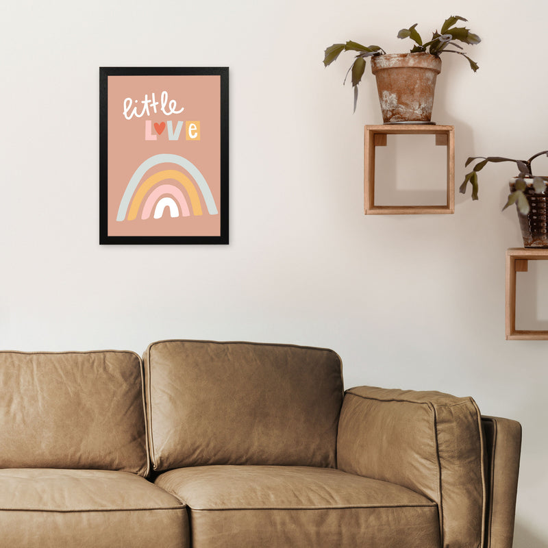 Little love rainbow Neutral kids Art Print by Pixy Paper A3 White Frame
