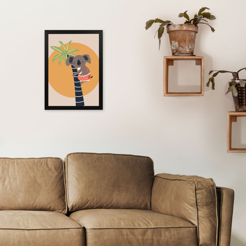 Koala in tree Neutral kids Art Print by Pixy Paper A3 White Frame