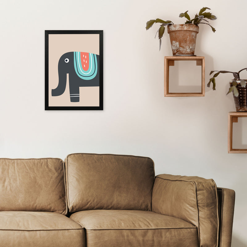 Elephant Neutral kids Art Print by Pixy Paper A3 White Frame