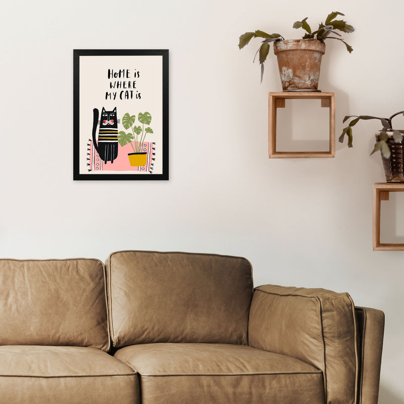 Home Is Where My Cat Is Art Print by Pixy Paper A3 White Frame