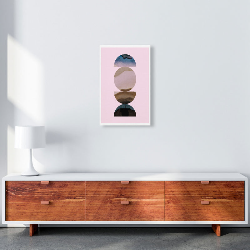Abstract Circles Pink Background Modern Print A3 Canvas