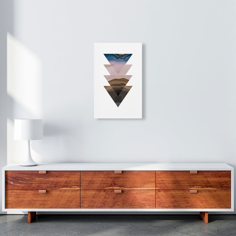 Pastel And Sand Abstract Triangles Modern Print A3 Canvas
