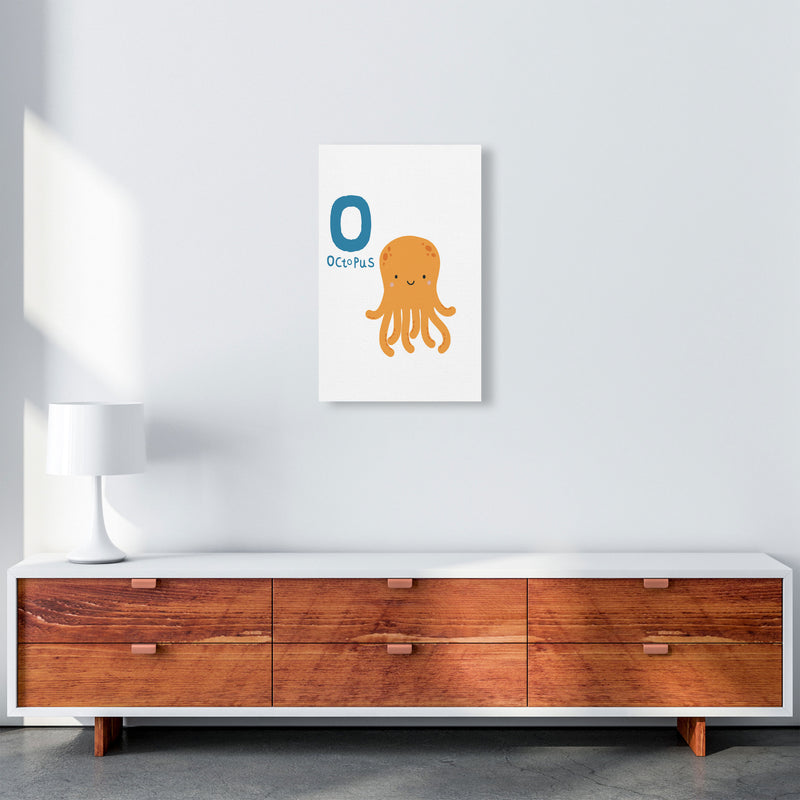 Alphabet Animals, O Is For Octopus Framed Nursey Wall Art Print A3 Canvas