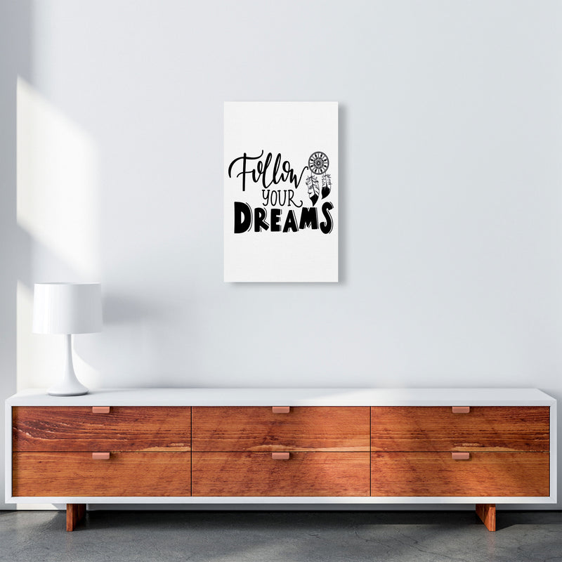 Follow Your Dreams Framed Typography Wall Art Print A3 Canvas