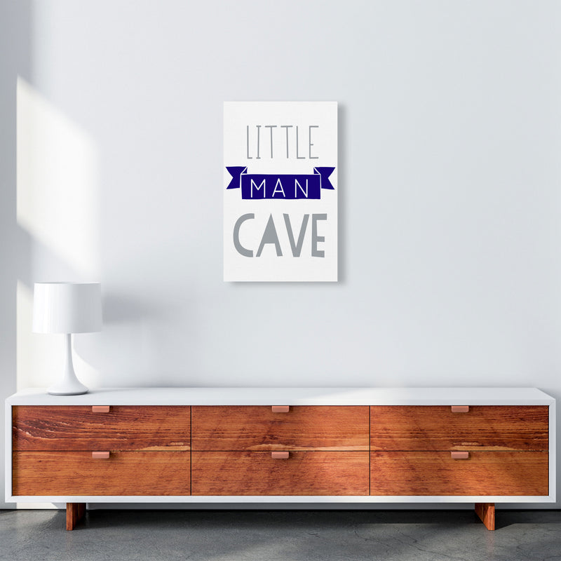 Little Man Cave Navy Banner Framed Nursey Wall Art Print A3 Canvas