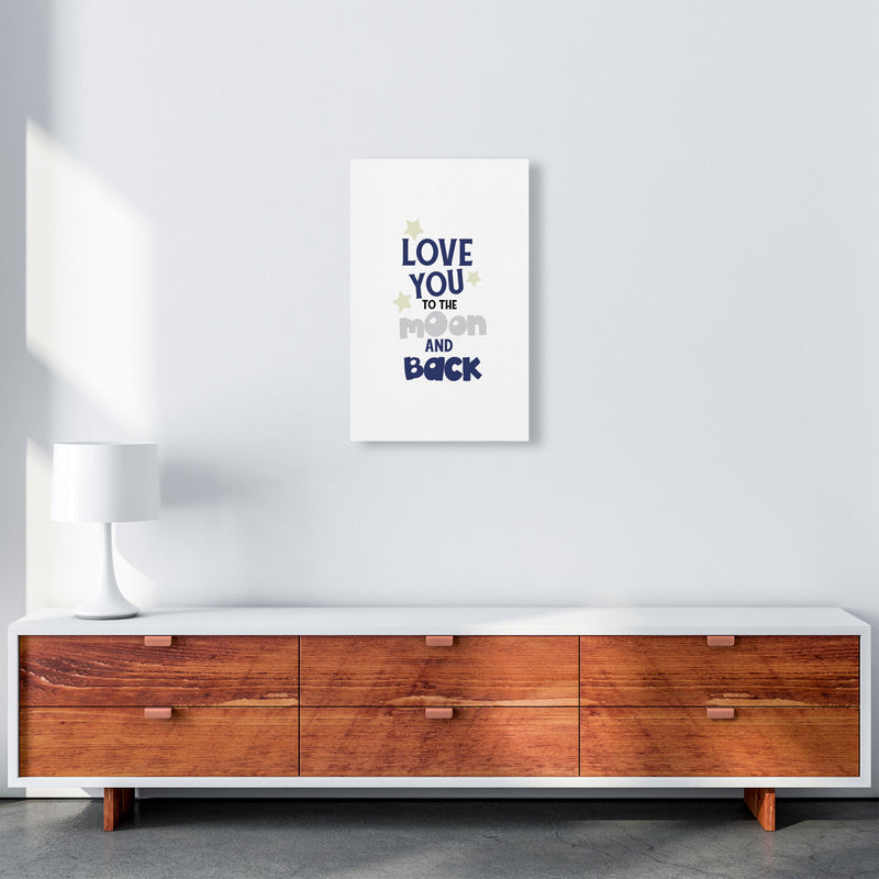 Love You To The Moon And Back Framed Typography Wall Art Print A3 Canvas