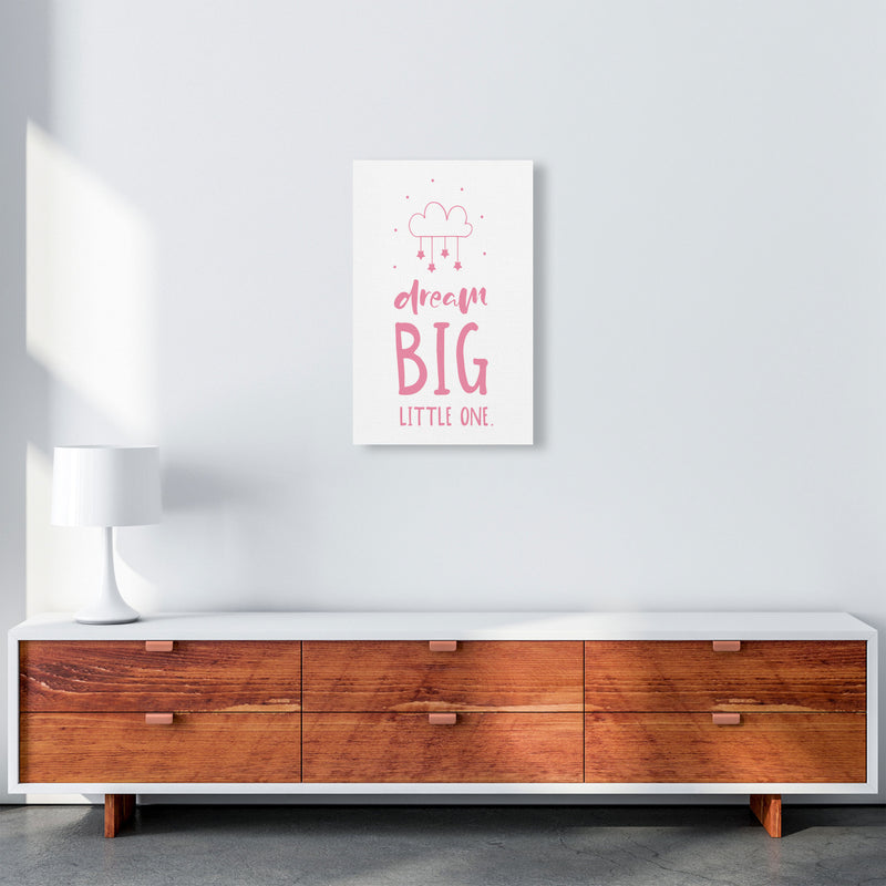 Dream Big Little One Pink Framed Nursey Wall Art Print A3 Canvas