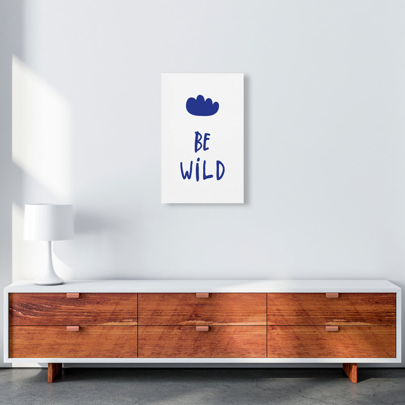 Be Wild Navy Framed Typography Wall Art Print A3 Canvas