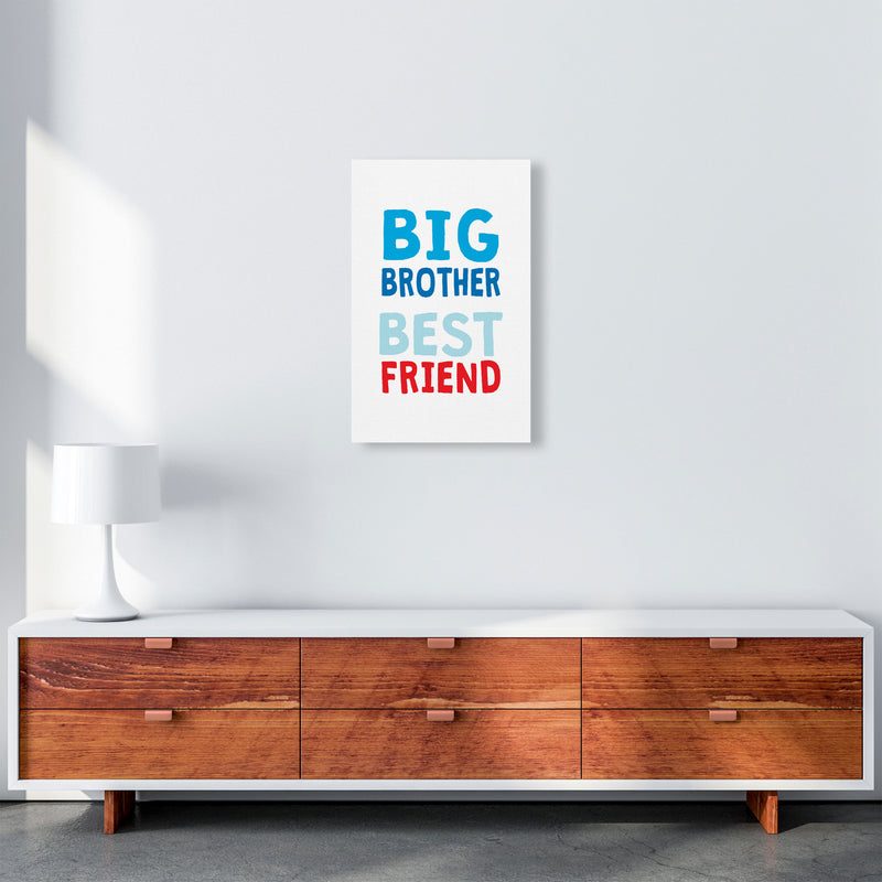 Big Brother Best Friend Blue Framed Typography Wall Art Print A3 Canvas