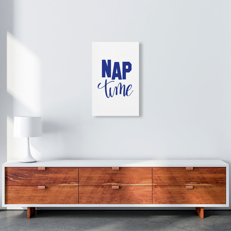 Nap Time Navy Framed Typography Wall Art Print A3 Canvas